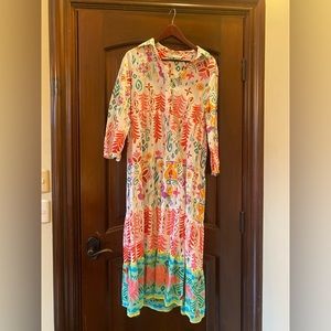 Zara colorful long sleep summer dress medium